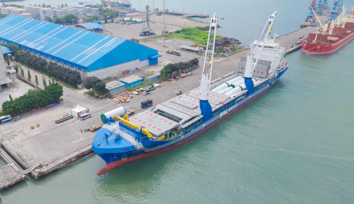 Ekspor Perdana Wind Mill Tower ke Kanada, Pelindo Banten Cetak Sejarah Baru