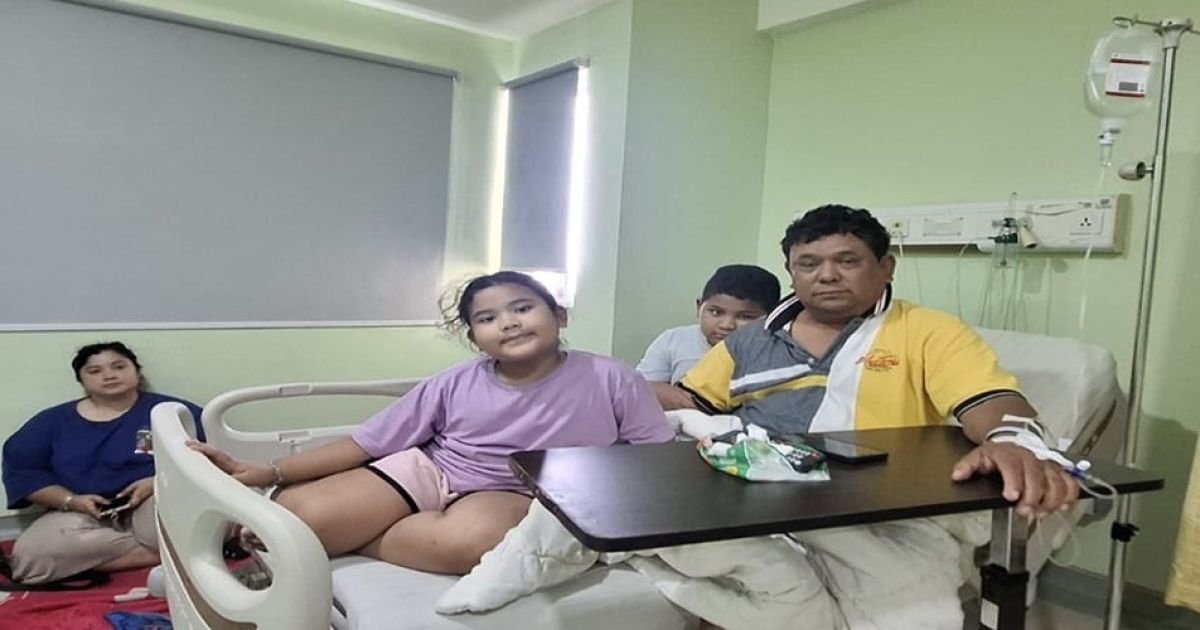 Antony Aritonang dan keluarga yang sedang dirawat di rumah sakit