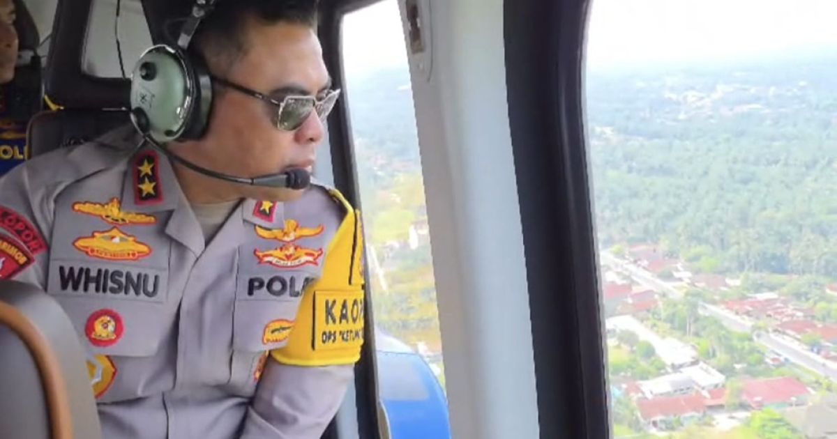 Kapolda Sumut Pantau Arus Mudik dari Udara