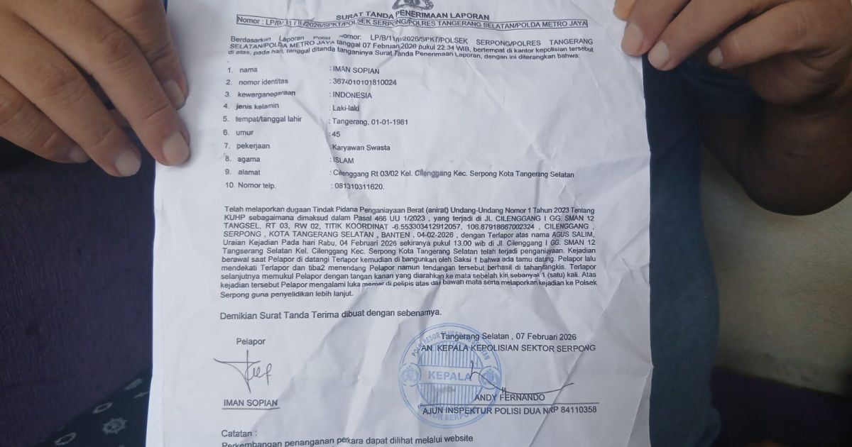 Cekcok Utang Berujung Kekerasan, Pejabat Dispora Tangsel Dilaporkan Polisi