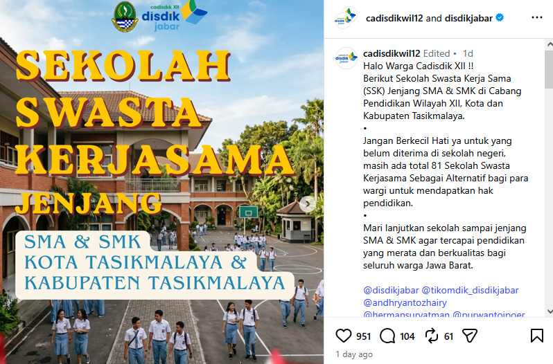 Solusi Pendidikan Alternatif: 81 Sekolah Swasta di Tasikmalaya Siap Tampung Siswa Gagal PPDB Negeri